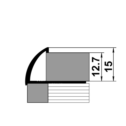 Профиль для плитки внешний алюминий ПК 13-15